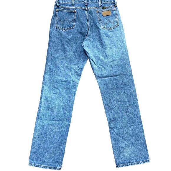 Wrangler 13MWZGK Jeans 100% Cotton Cowboy Western Denim Medium Stone Wash 36x34 - Picture 1 of 4
